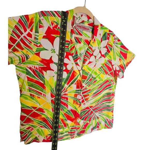 Jams World L Kaimana Red Rayon Buttondown Blouse. Made in Hawaii. Tropical Rare - Picture 5 of 16